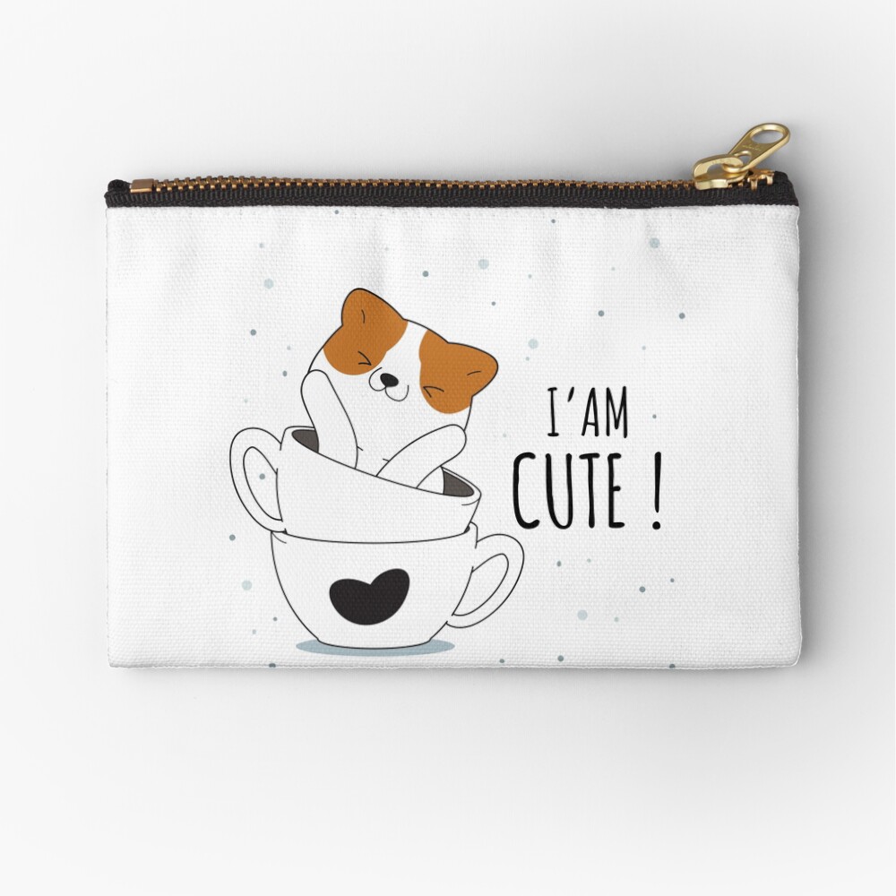 Cute Sunshine Zipper Pouch - cute pet design by HackerLooks