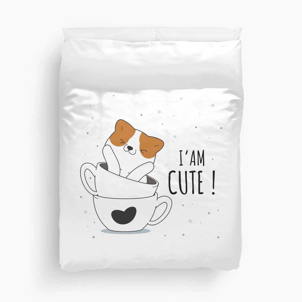 Cute Sunshine Duvet Cover - cute pet design by HackerLooks