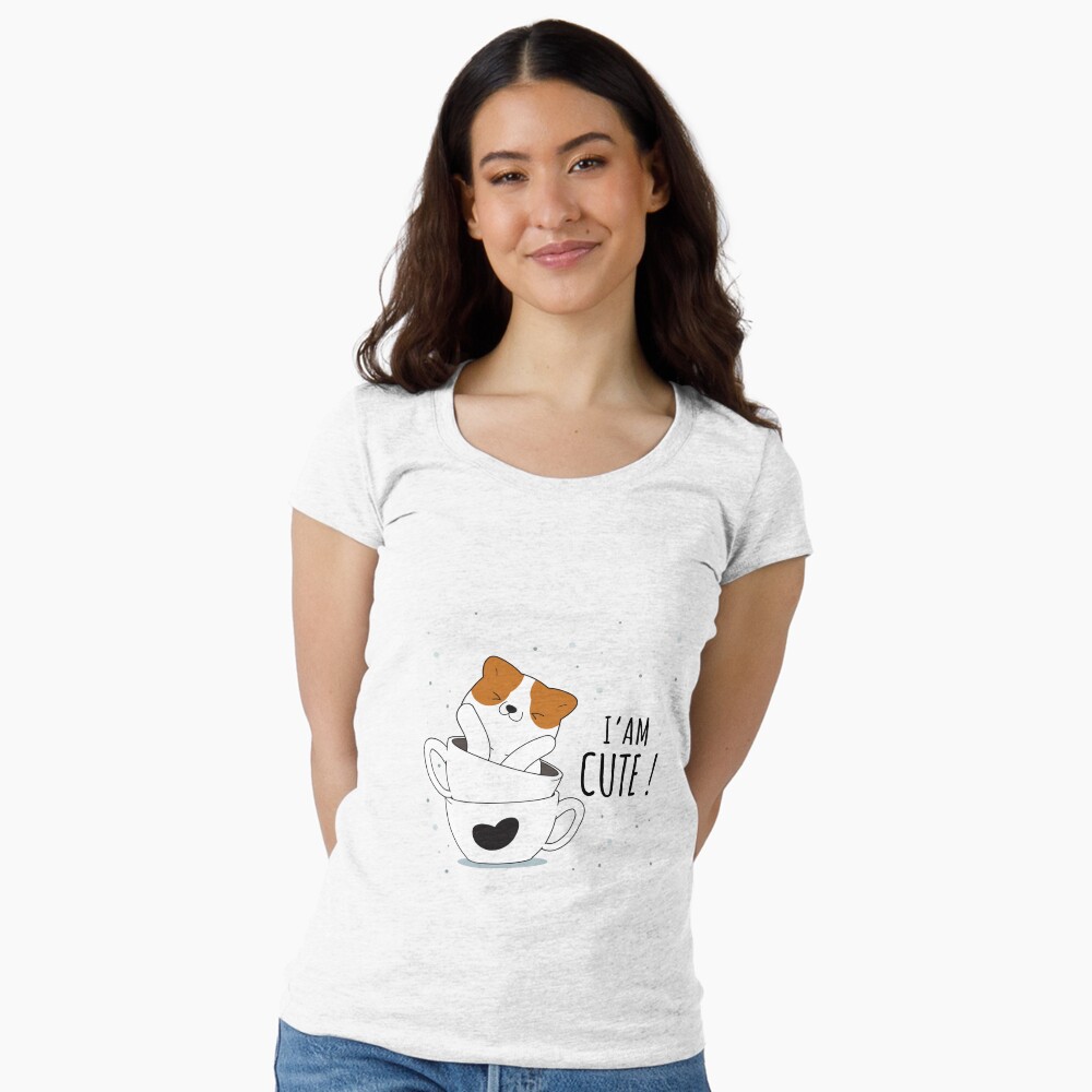 Cute Sunshine Fitted Scoop T-Shirt - cute pet design by HackerLooks