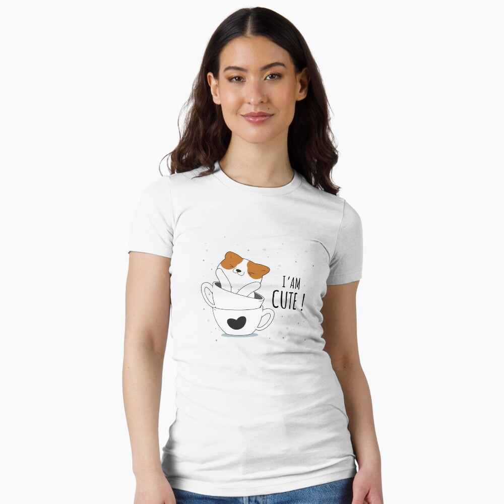 Cute Sunshine Fitted T-Shirt - cute pet design by HackerLooks
