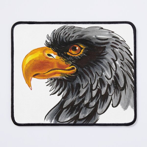 Item preview, Falcon bird head. Ink and watercolor drawing designed and sold by AlexBlackSea.