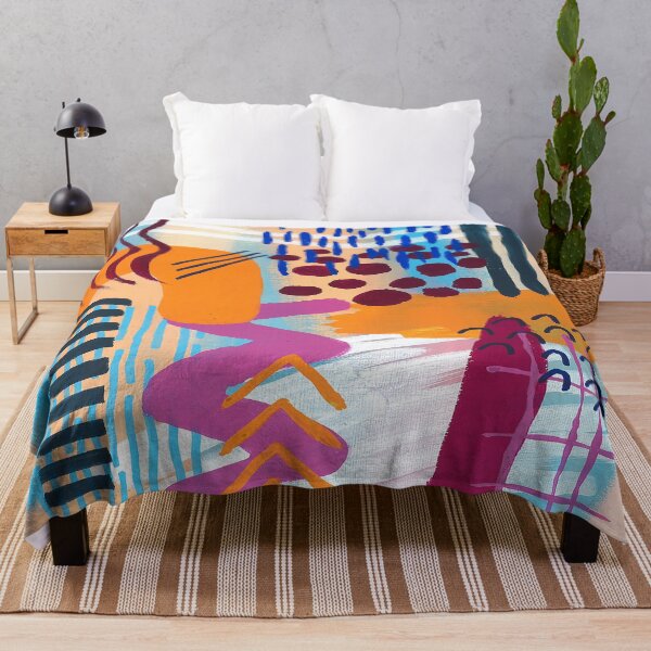 Item preview, Orange and Blue Abstract Shapes designed and sold by ewartick1.