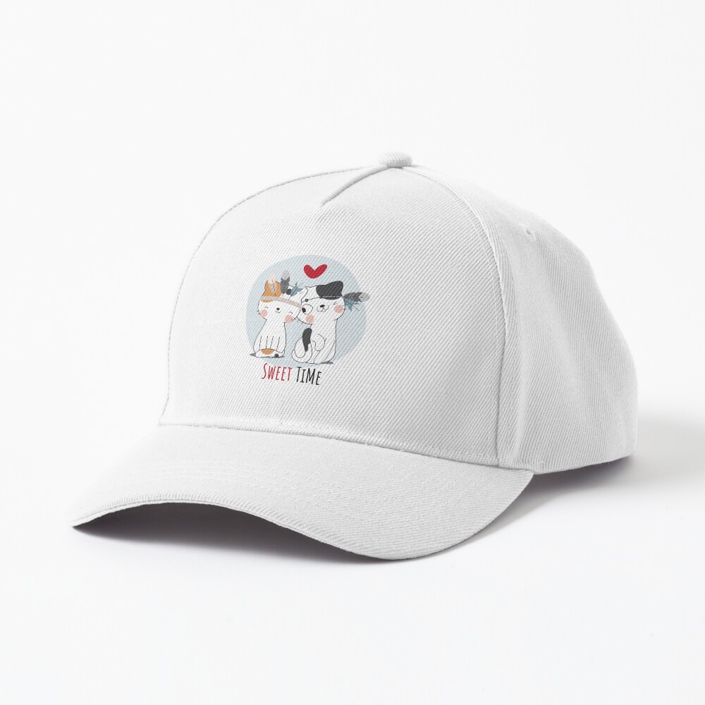 Sweet Time Cats :D Baseball Cap - cute pet design by HackerLooks