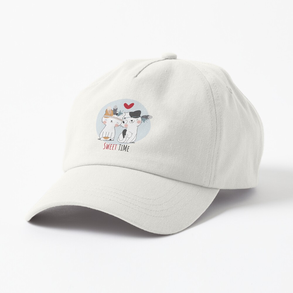 Sweet Time Cats :D Dad Hat - cute pet design by HackerLooks