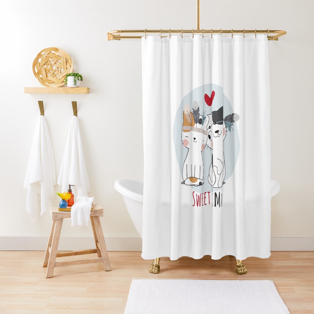 Sweet Time Cats :D Shower Curtain - cute pet design by HackerLooks