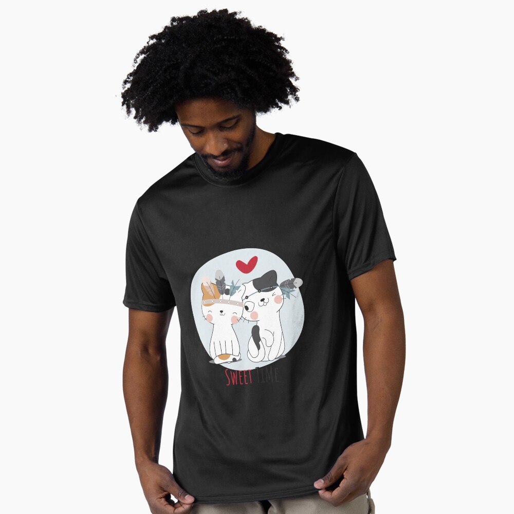Sweet Time Cats :D Active T-Shirt - cute pet design by HackerLooks