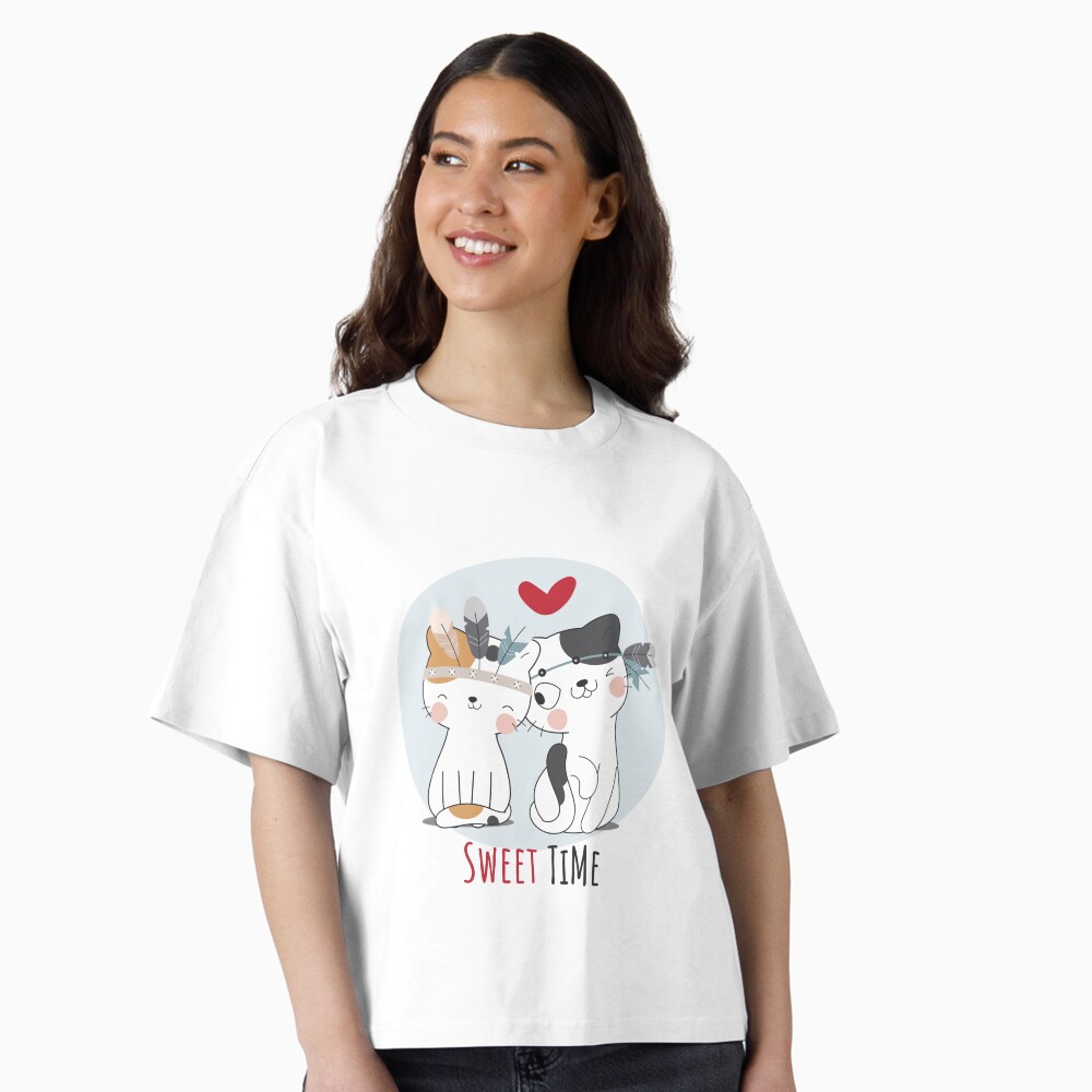 Sweet Time Cats :D Boxy T-Shirt - cute pet design by HackerLooks