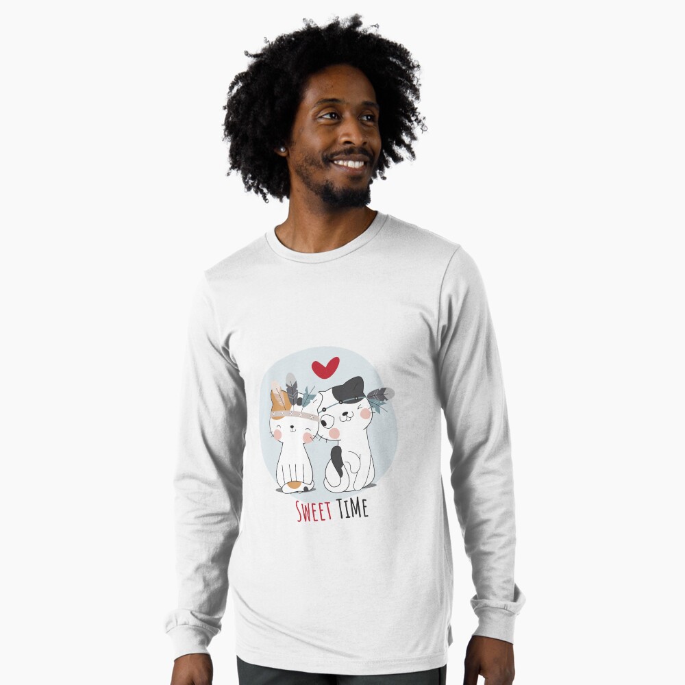 Sweet Time Cats :D Long Sleeve T-Shirt - cute pet design by HackerLooks