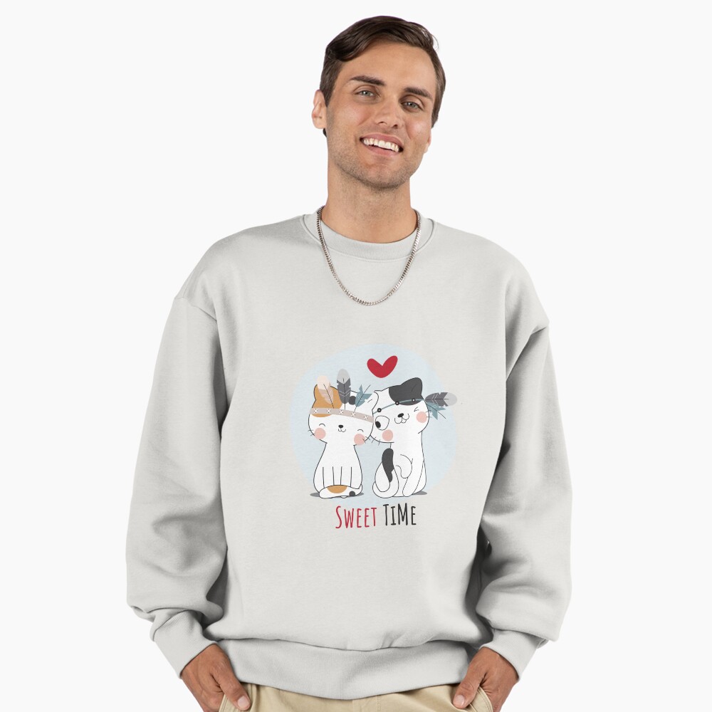 Sweet Time Cats :D Premium Oversized Sweatshirt - cute pet design by HackerLooks