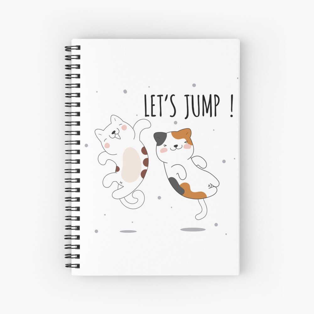 Let's Jump Cats :D Spiral Notebook - cute pet design by HackerLooks