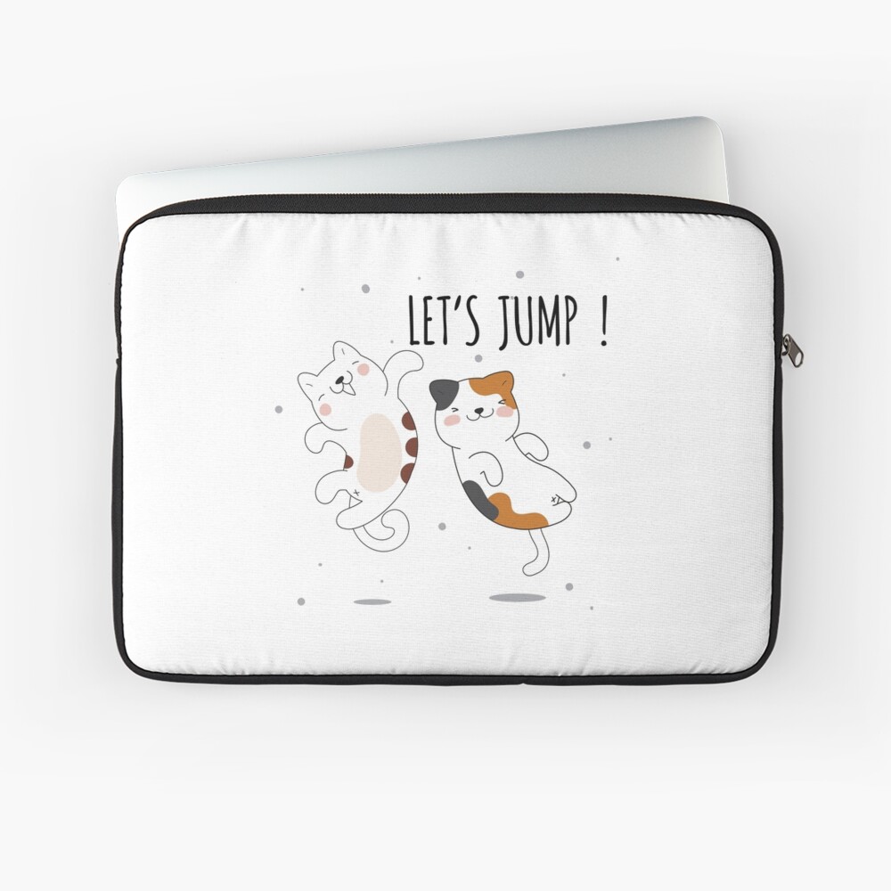 Let's Jump Cats :D Laptop Sleeve - cute pet design by HackerLooks