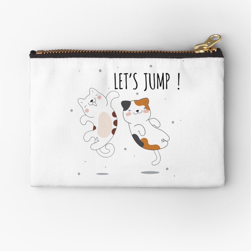 Let's Jump Cats :D Zipper Pouch - cute pet design by HackerLooks