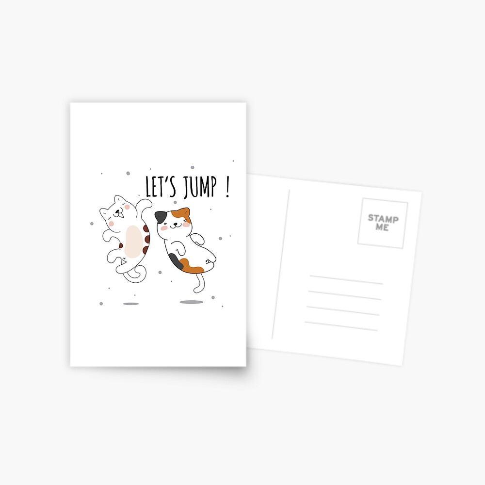 Let's Jump Cats :D Postcard - cute pet design by HackerLooks