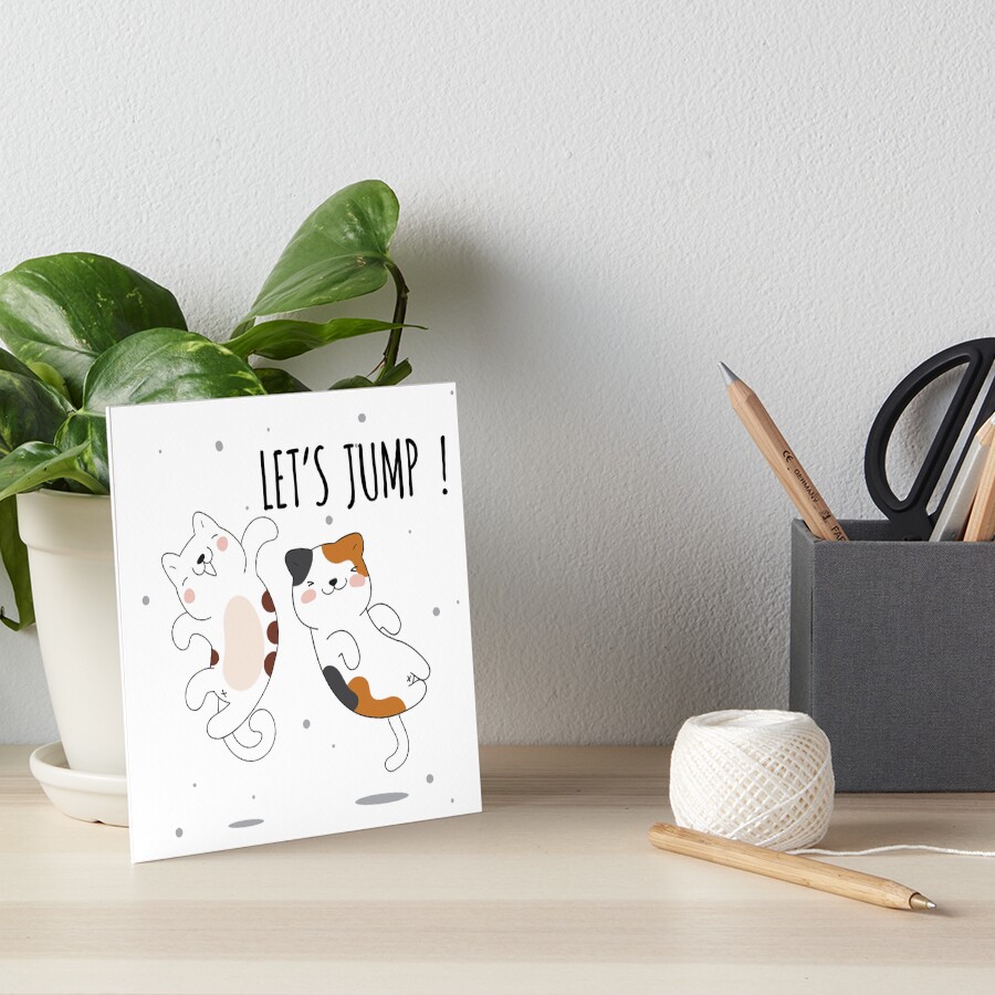 Let's Jump Cats :D Art Board Print - cute pet design by HackerLooks
