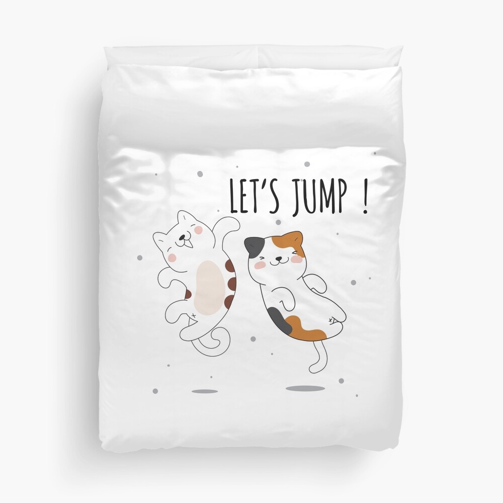 Let's Jump Cats :D Duvet Cover - cute pet design by HackerLooks