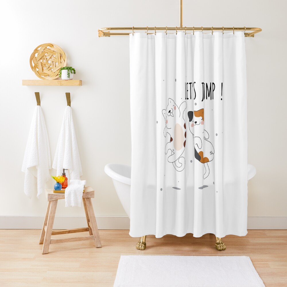 Let's Jump Cats :D Shower Curtain - cute pet design by HackerLooks