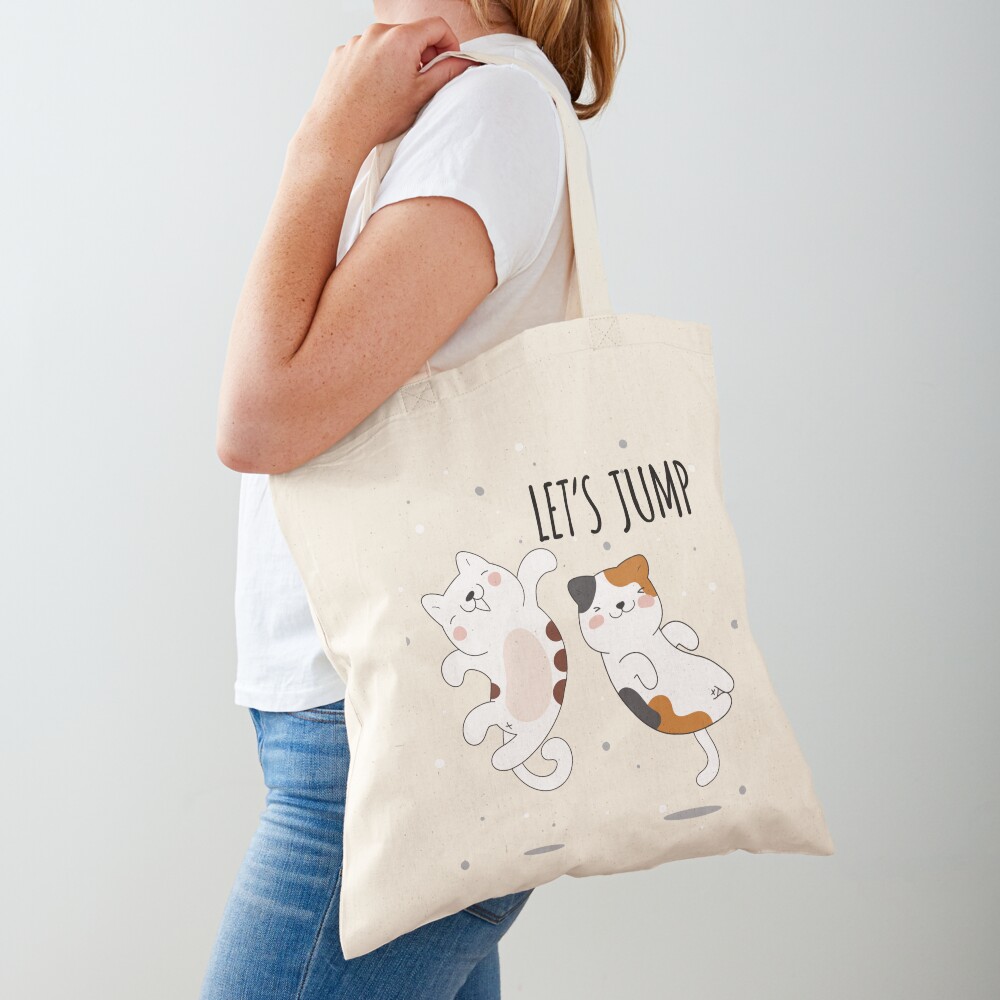 Let's Jump Cats :D Cotton Tote Bag - cute pet design by HackerLooks