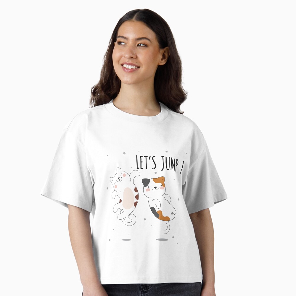 Let's Jump Cats :D Boxy T-Shirt - cute pet design by HackerLooks