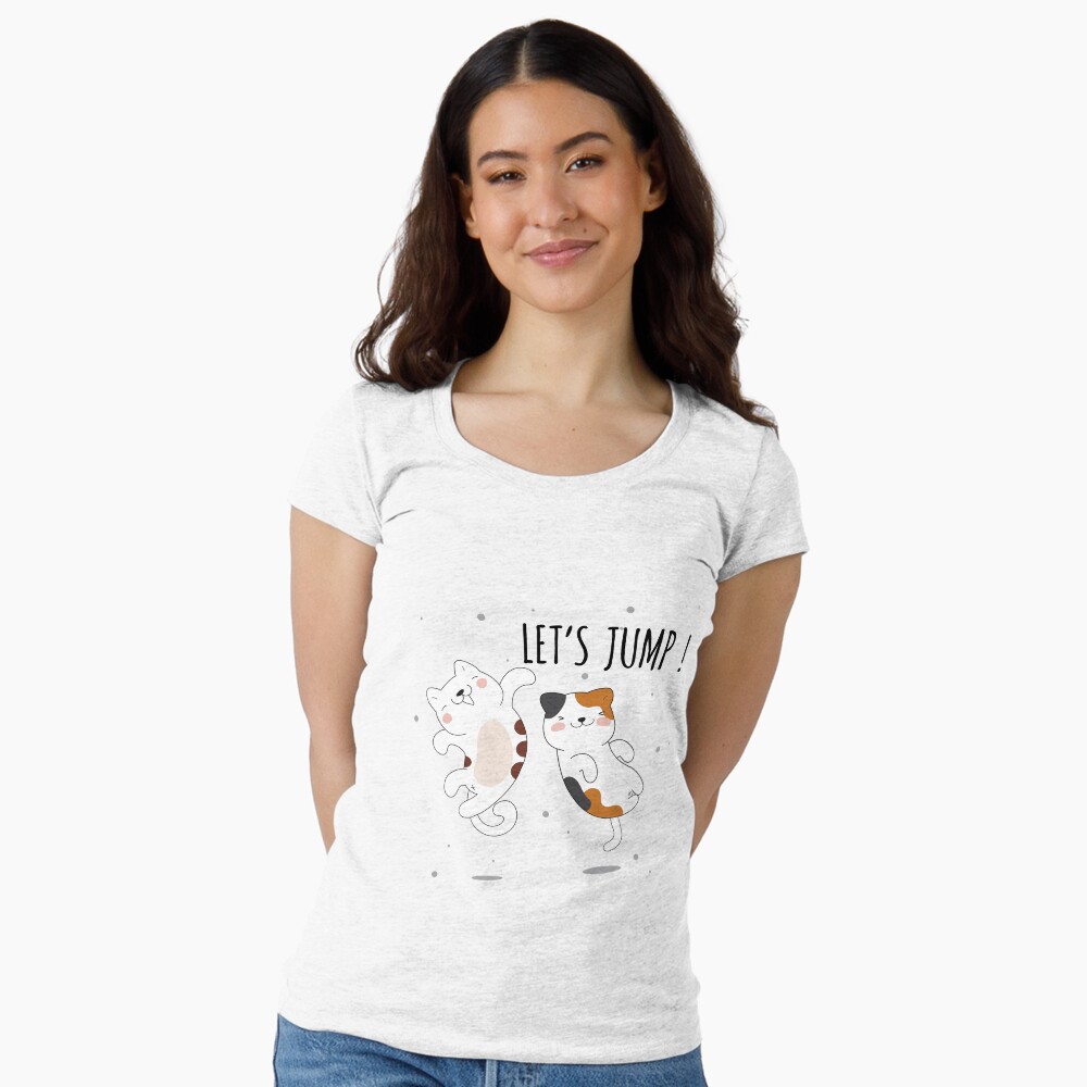 Let's Jump Cats :D Fitted Scoop T-Shirt - cute pet design by HackerLooks