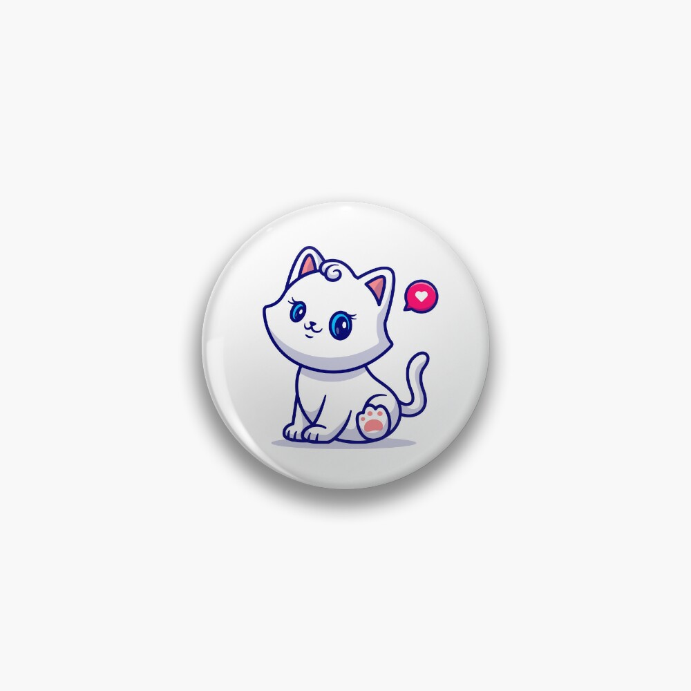 Cute Kitten Pin - cute pet design by HackerLooks