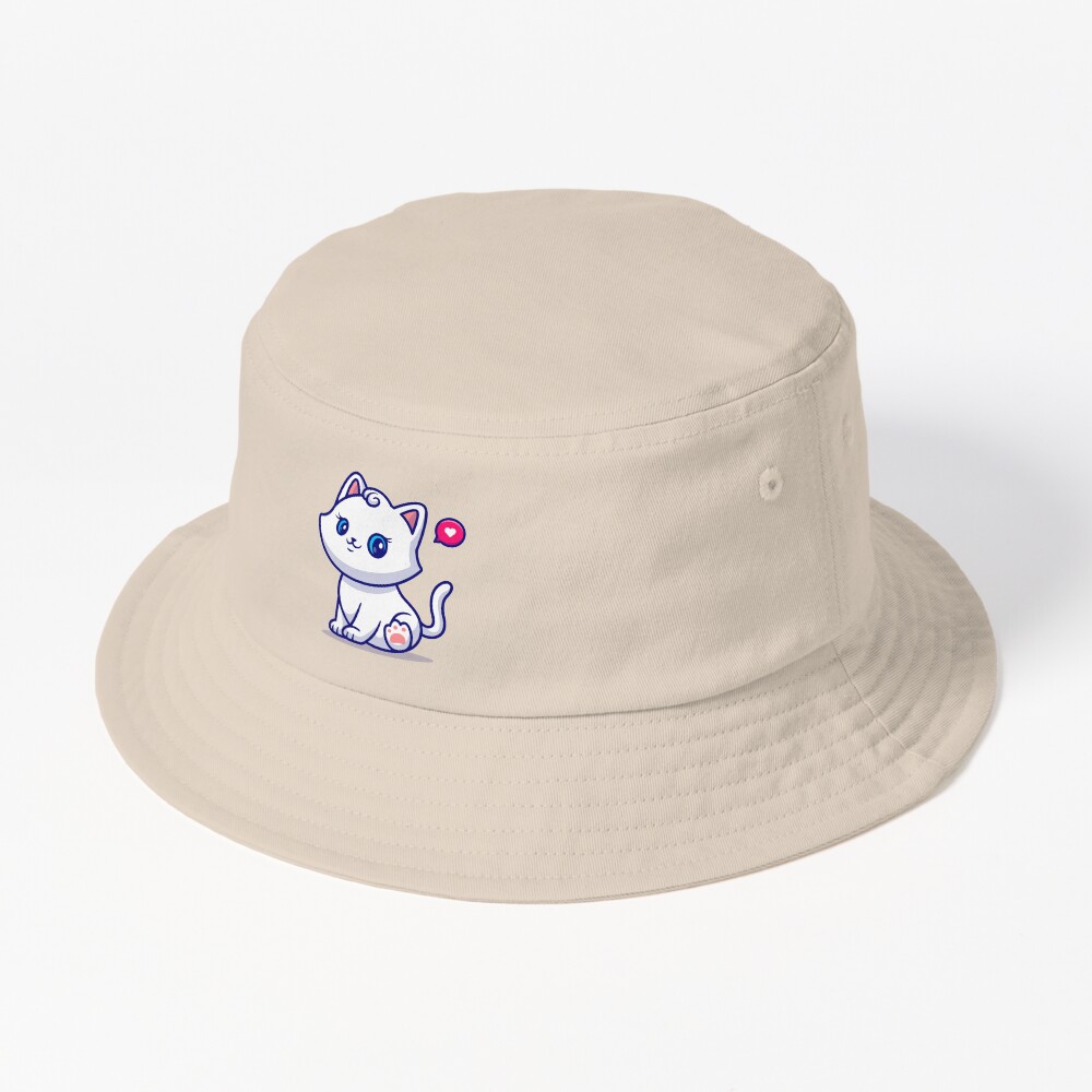 Cute Kitten Bucket Hat - cute pet design by HackerLooks