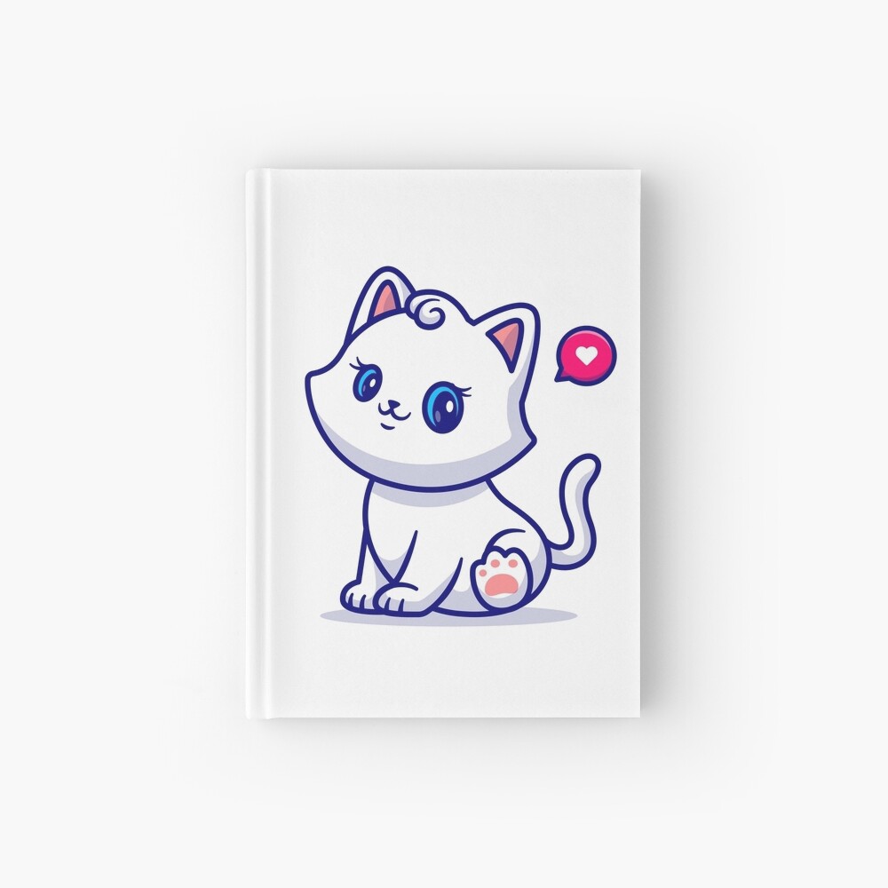 Cute Kitten Hardcover Journal - cute pet design by HackerLooks