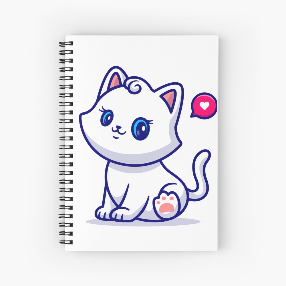 Cute Kitten Spiral Notebook - cute pet design by HackerLooks