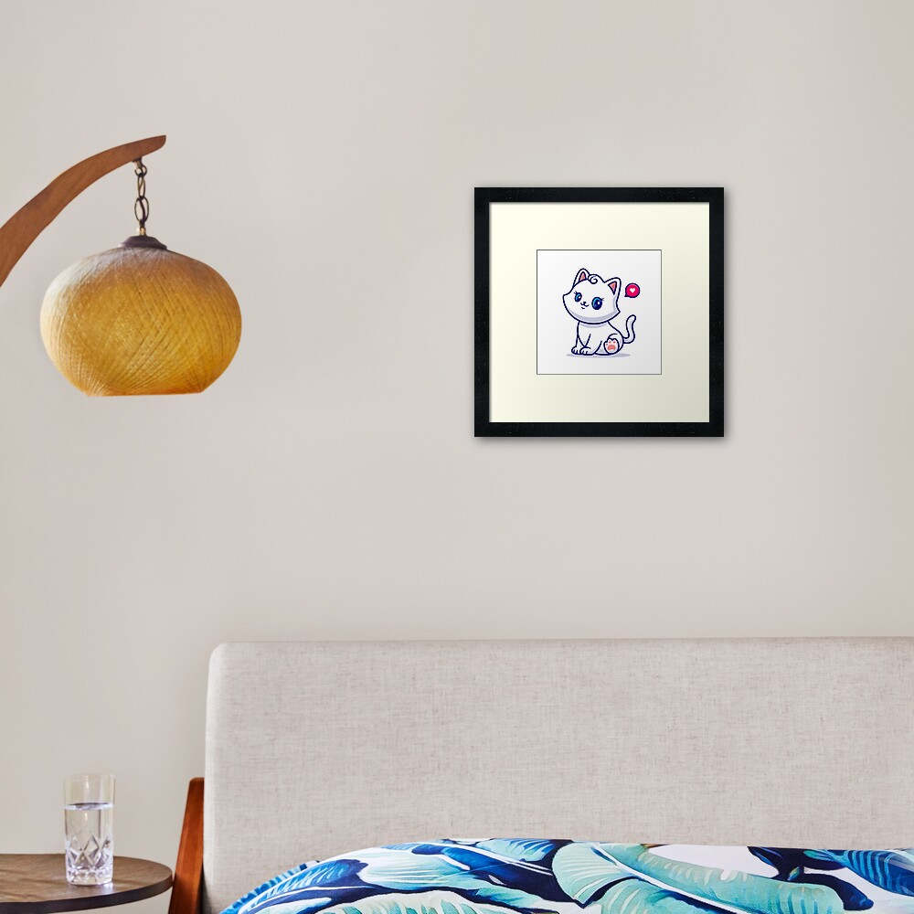 Cute Kitten Framed Art Print - cute pet design by HackerLooks