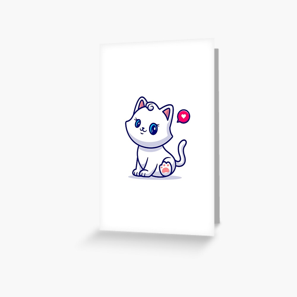 Cute Kitten Greeting Card - cute pet design by HackerLooks