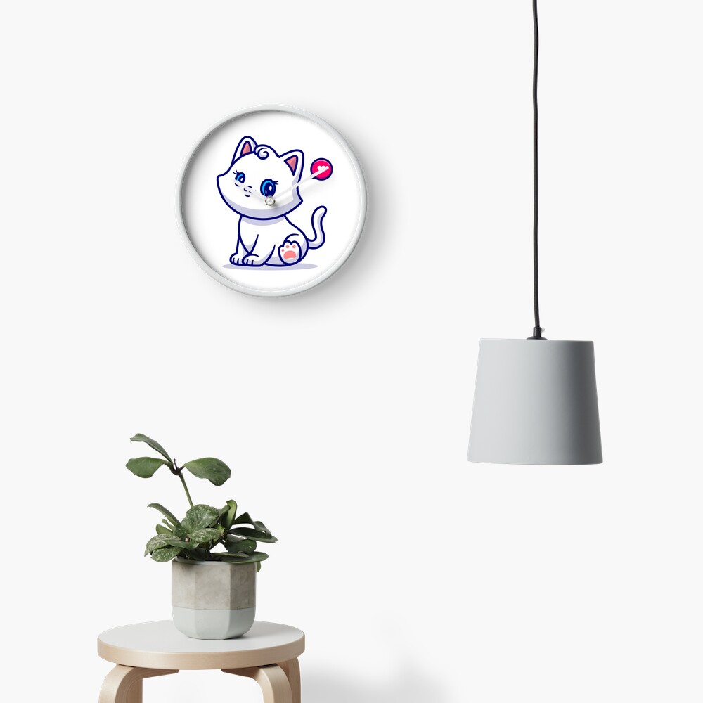 Cute Kitten Clock - cute pet design by HackerLooks
