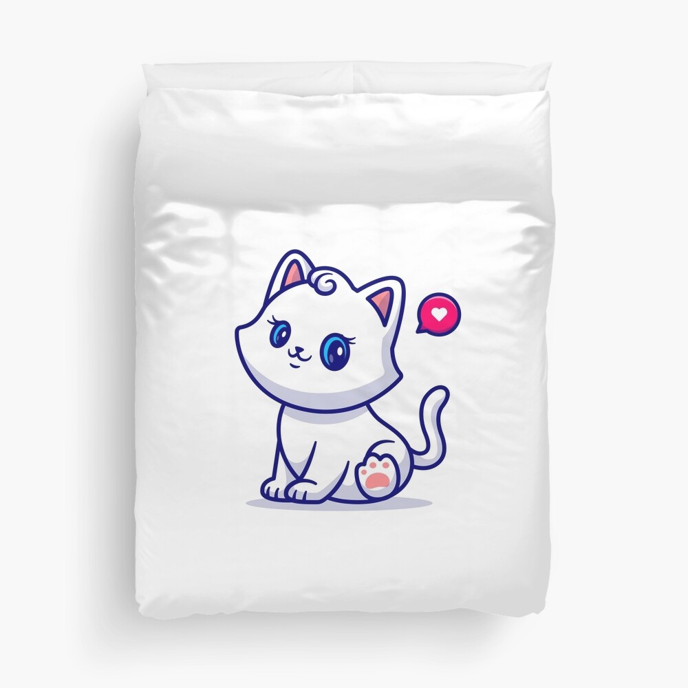 Cute Kitten Duvet Cover - cute pet design by HackerLooks