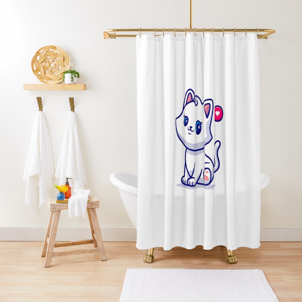 Cute Kitten Shower Curtain - cute pet design by HackerLooks