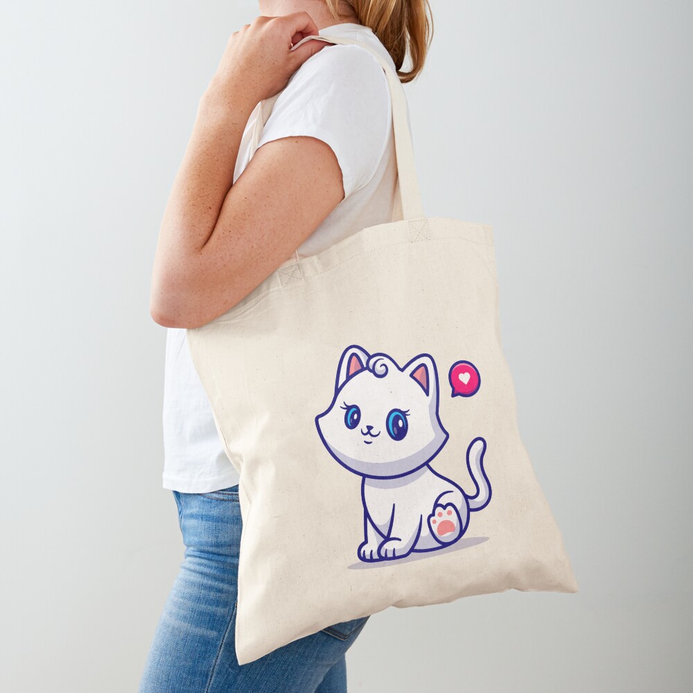 Cute Kitten Cotton Tote Bag - cute pet design by HackerLooks