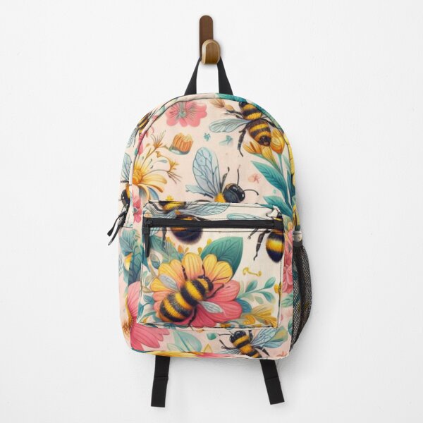 Item preview, Buzzing Blooms: Spring Pattern of Bumblebees and Flowers designed and sold by LyssasMindArt.
