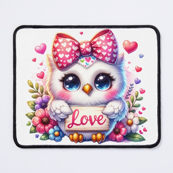 Item preview, Adorable Cute Baby Owl with a "Love" Sign - Valentine or Nursery Theme designed and sold by CraftyAnimal.