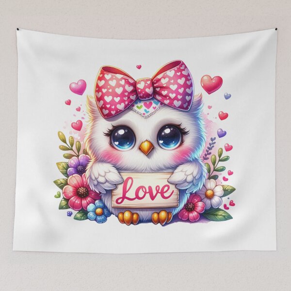 Item preview, Adorable Cute Baby Owl with a "Love" Sign - Valentine or Nursery Theme designed and sold by CraftyAnimal.