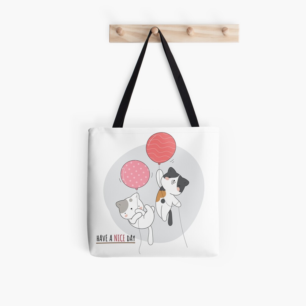 Have a Nice Day .. Cats All Over Print Tote Bag - cute pet design by HackerLooks