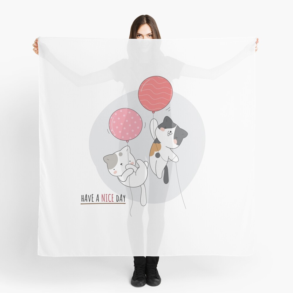 Have a Nice Day .. Cats Scarf - cute pet design by HackerLooks