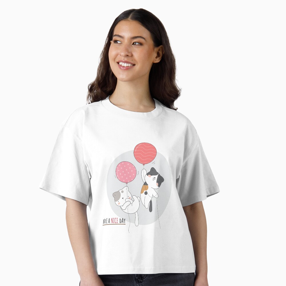 Have a Nice Day .. Cats Boxy T-Shirt - cute pet design by HackerLooks