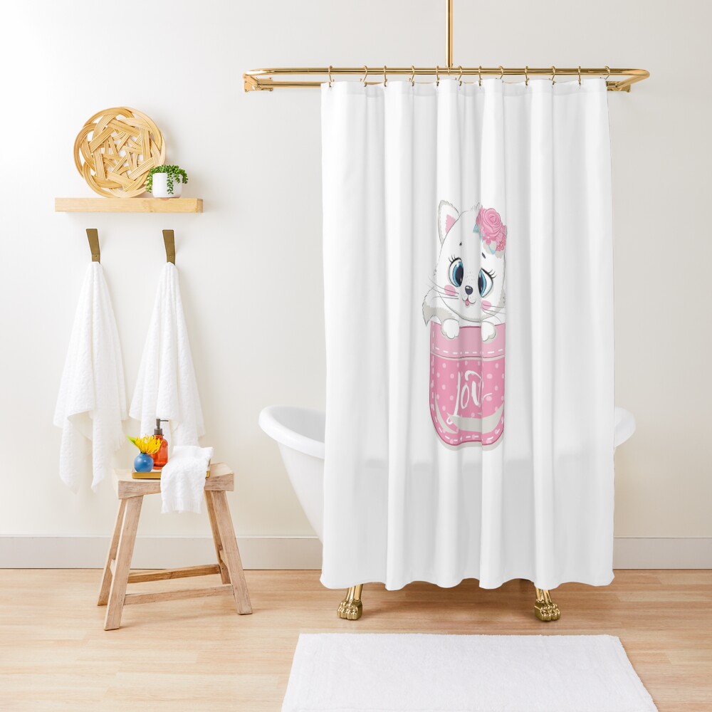 Super Cute Shower Curtain - cute pet design by HackerLooks