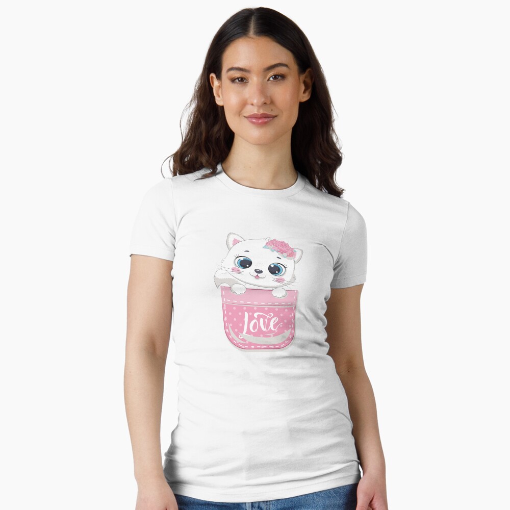 Super Cute Fitted T-Shirt - cute pet design by HackerLooks
