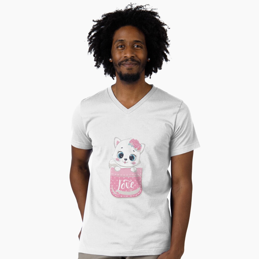 Super Cute V-Neck T-Shirt - cute pet design by HackerLooks