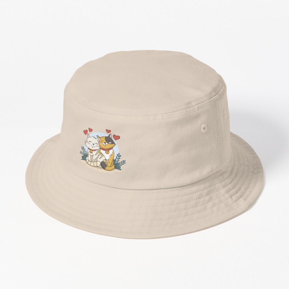 Cats in Love :D Bucket Hat - cute pet design by HackerLooks