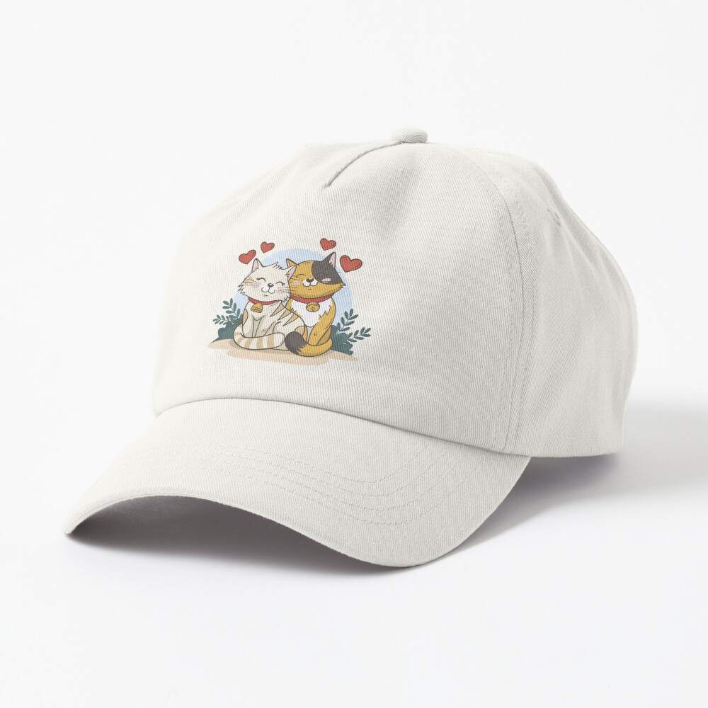 Cats in Love :D Dad Hat - cute pet design by HackerLooks