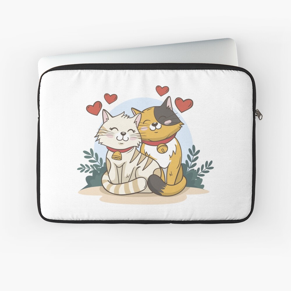 Cats in Love :D Laptop Sleeve - cute pet design by HackerLooks