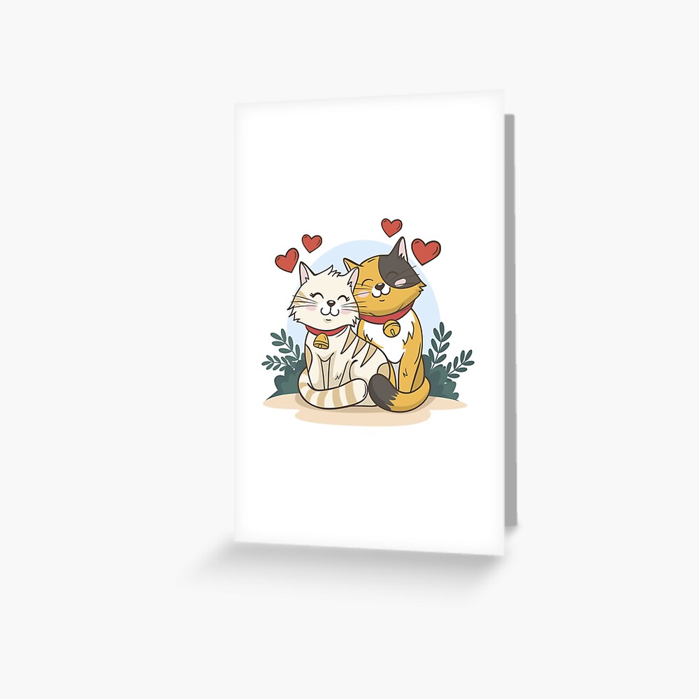 Cats in Love :D Greeting Card - cute pet design by HackerLooks