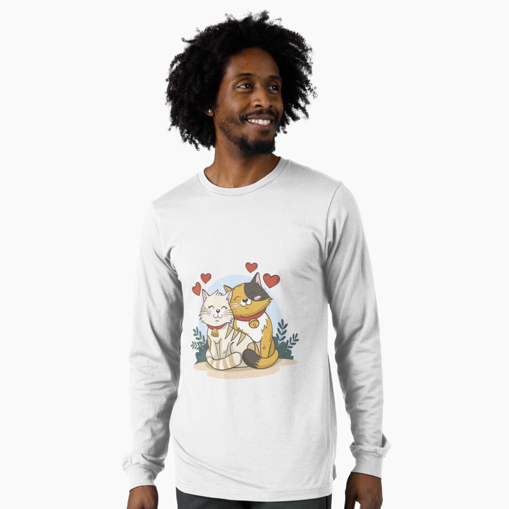 Cats in Love :D Long Sleeve T-Shirt - cute pet design by HackerLooks