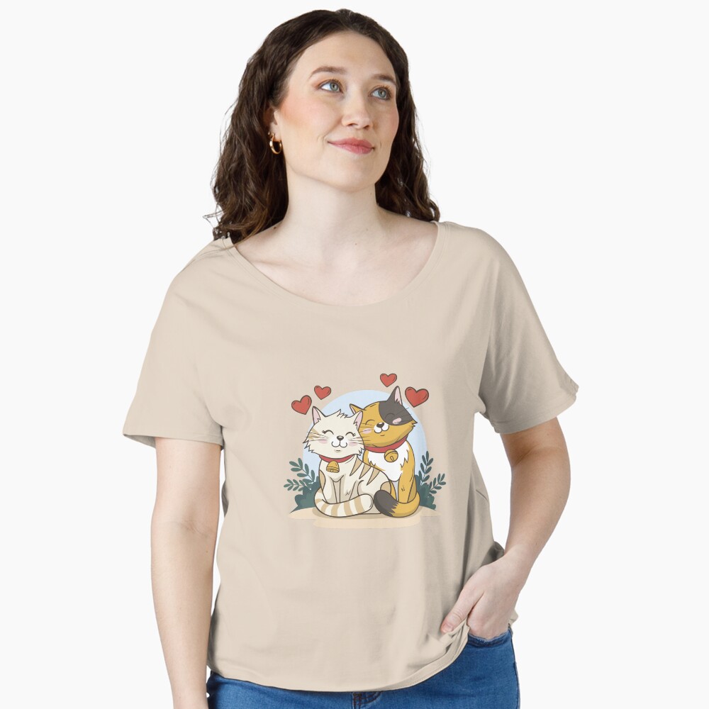 Cats in Love :D Relaxed Fit T-Shirt - cute pet design by HackerLooks