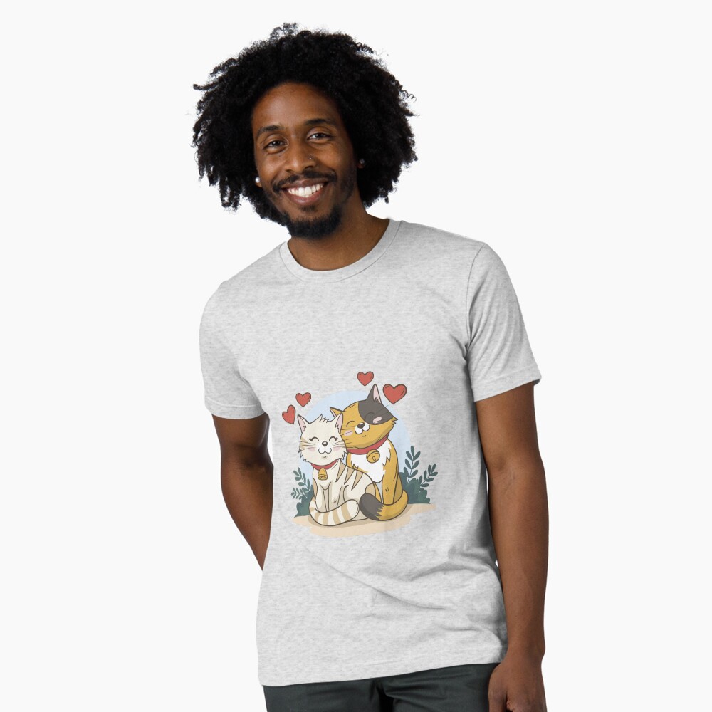 Cats in Love :D Tri-blend T-Shirt - cute pet design by HackerLooks