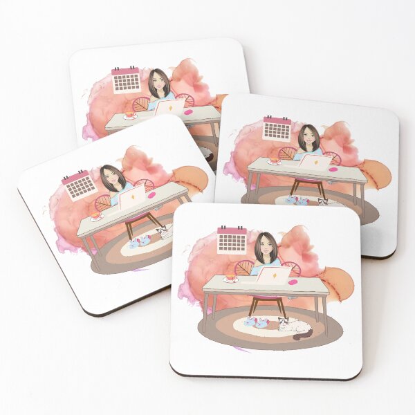 Item preview, Girl at Home working in her office  designed and sold by DesignJiggy.